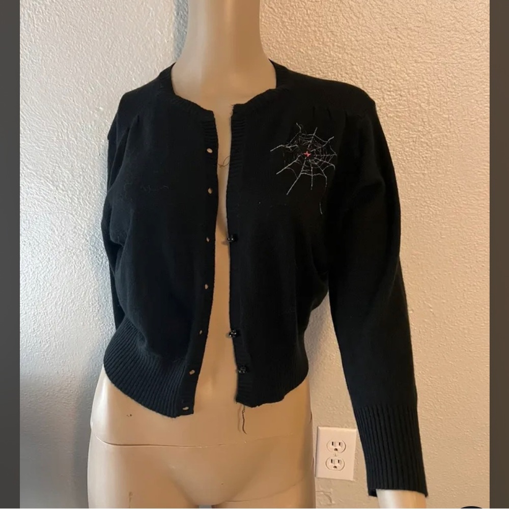 Lip service spiderweb, tiny sweater, size medium